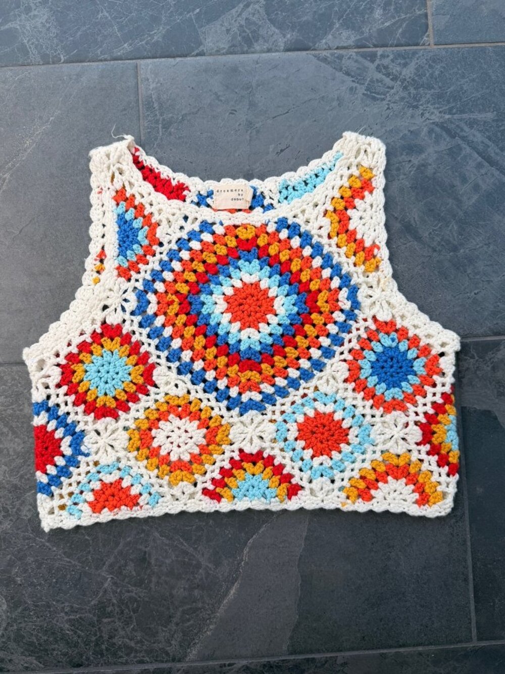 dreamers by debut multicolor knit tank top M